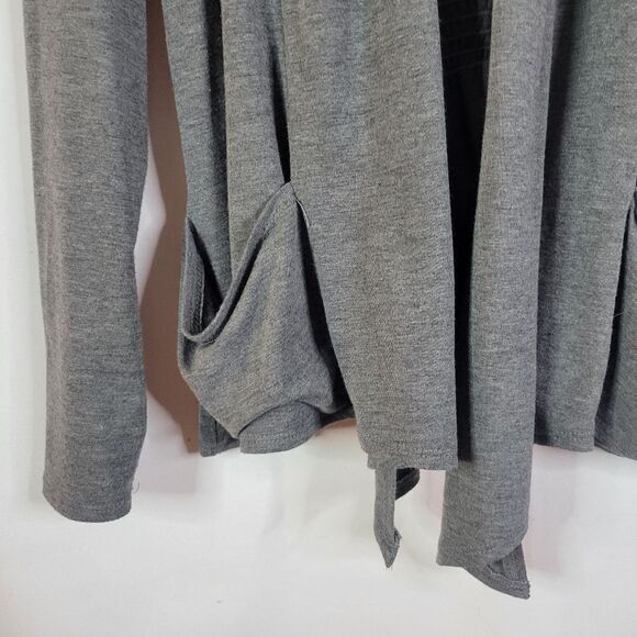 Gray Open Front Cardigan - Picture 6 of 8